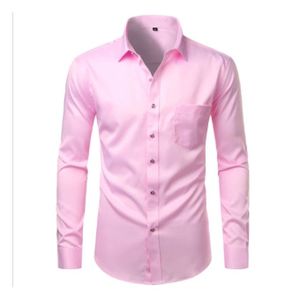 Fashion 3 Pcs Men’s Official Slim Fit Long-Sleeved Cotton Plain Shirt Set – Elegant Pink, White, and Blue Shirts with Button Cuffs for Office Wear, Business Meetings, and Formal Occasions