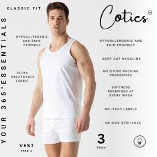 3-Piece yarrison Standard Men’s Cotton Vests – High-Quality, Comfortable & Durable Undershirts