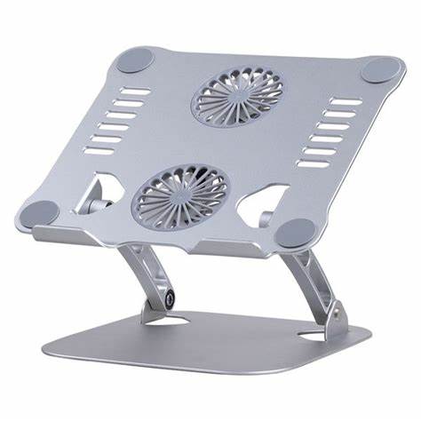 NEW ADJUSTABLE LAPTOP STAND V4.0 WITH COOLING FAN AND 360 DEGREE ROTATING BASE