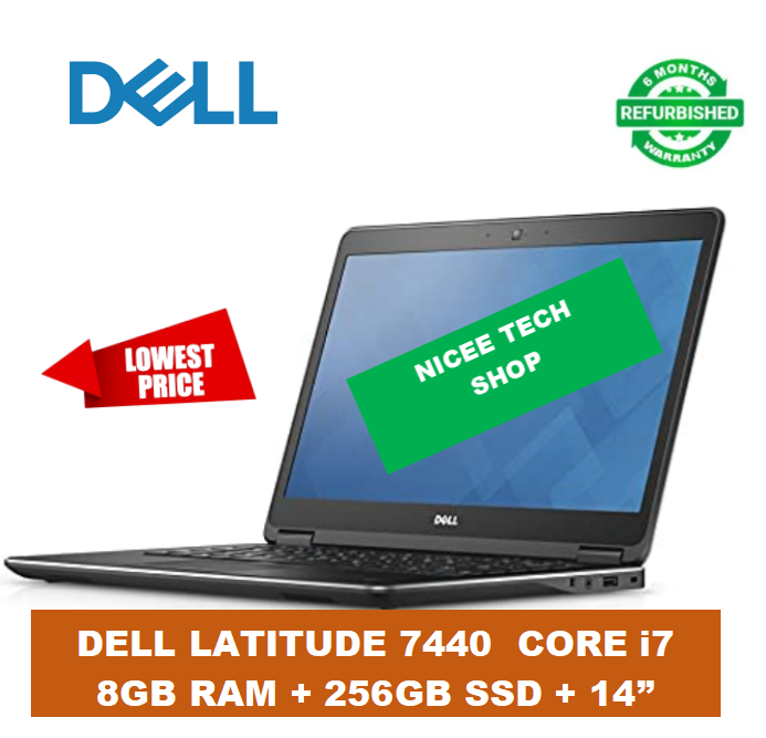 [PROMOTION!] DELL LATITUDE 7440 E7440 INTEL CORE i7 8GB RAM + 256GB SSD 14” Inch Display Laptop  2.7GHz Speed Refurbished Computer Grade A E7440 High Quality Laptops