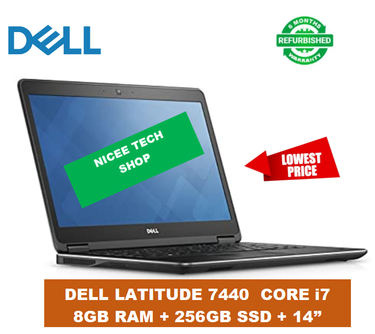 [PROMOTION!] DELL LATITUDE 7440 E7440 INTEL CORE i7 8GB RAM + 256GB SSD 14” Inch Display Laptop  2.7GHz Speed Refurbished Computer Grade A E7440 High Quality Laptops