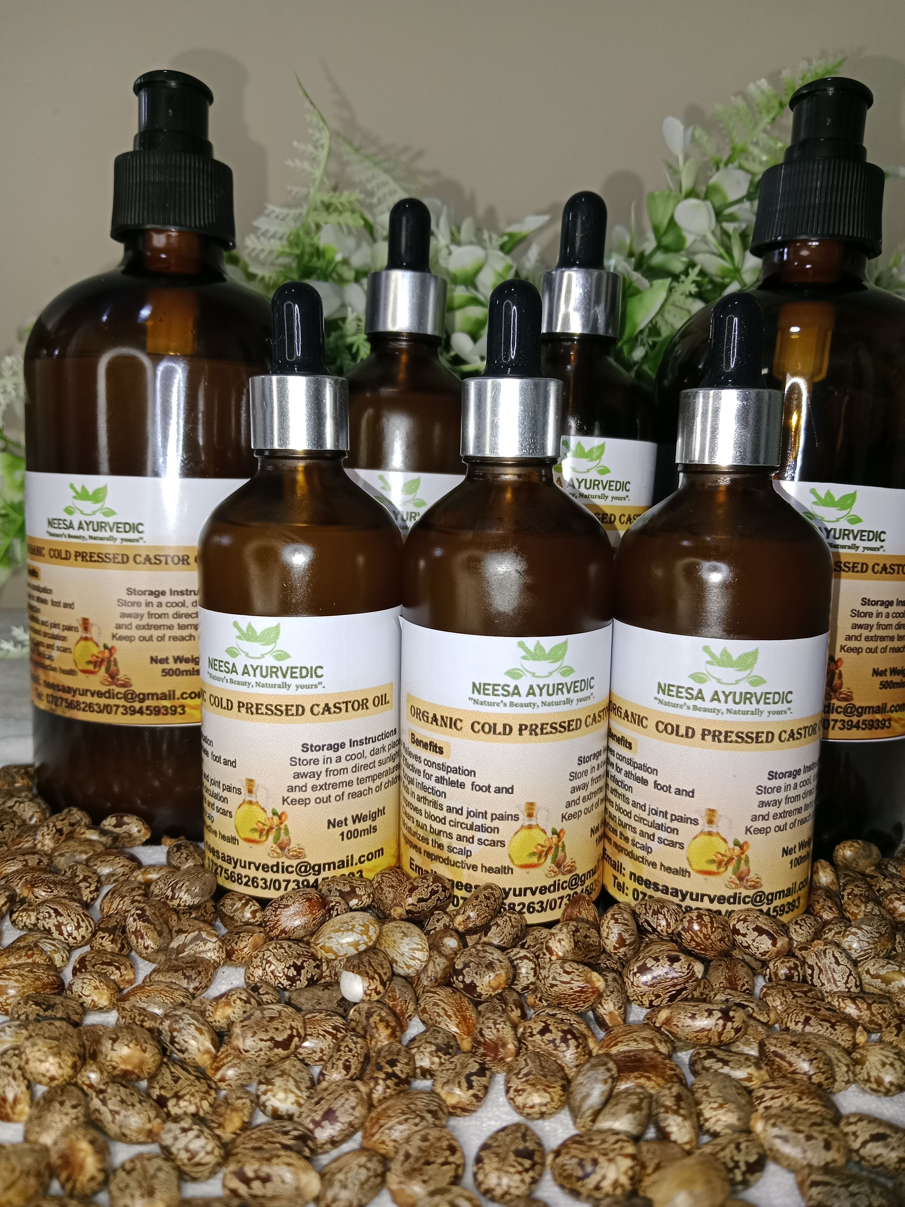 Pure Organic Cold-pressed, Hexane Free Castor Oil-Dark Bottle