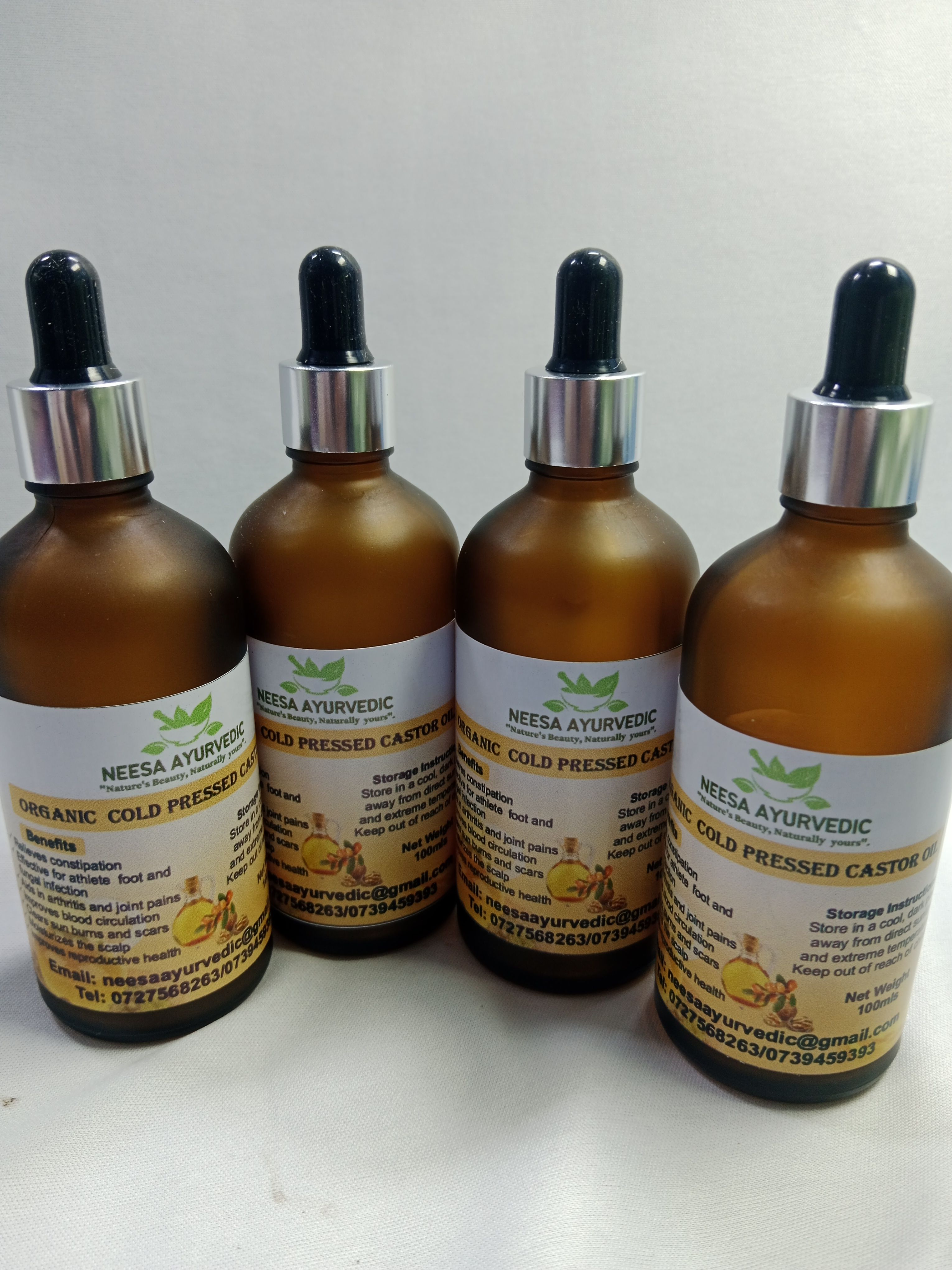 Pure Organic Cold-pressed, Hexane Free Castor Oil-Dark Bottle