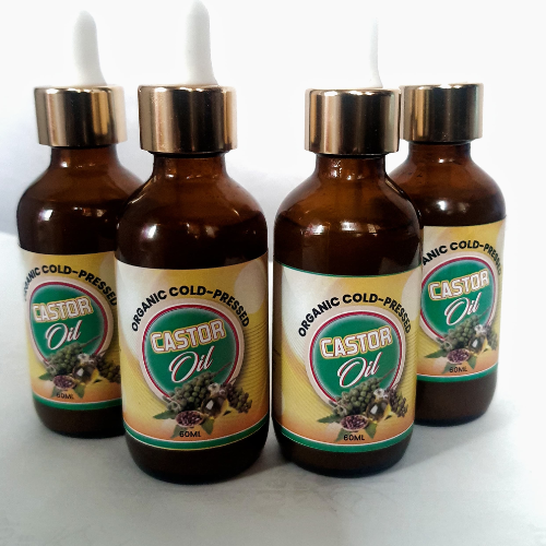 100% PURE ORGANIC CASTOR OIL - HEXANE FREE IN A DARK BOTTLE FOR BODY TREATMENTS