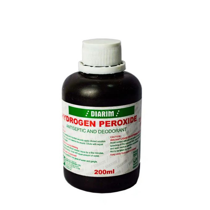 Hydrogen Peroxide for disinfecting wounds, feet, oral and nasal cavities, removing earwax and treating ear infections, whitening discolored teeth and nails, lightening hair color, Acne treatment