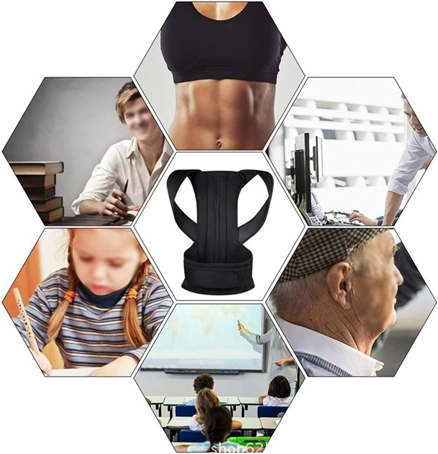 Posture Corrector Men Women Back Brace for Upper and Lower Full Back Support Straightener Support Provides Neck,Shoulder Pain Relief ,Back Straightener, Scoliosis,Hunchback spine Correction,