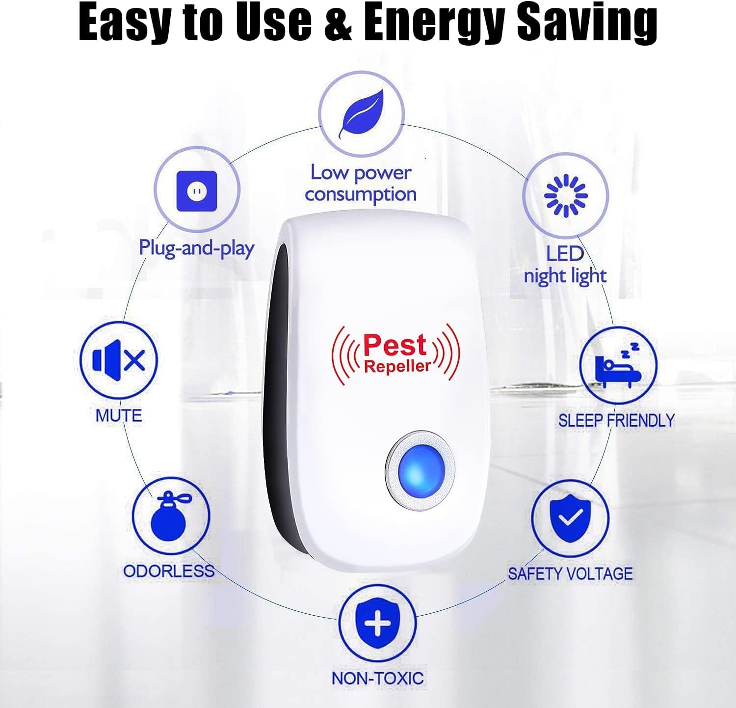 Ultrasonic Electronic Mosquito Repellent Mouse Device Cockroach Pest Repeller Control Household PestInsect Rats Spiders Repeller