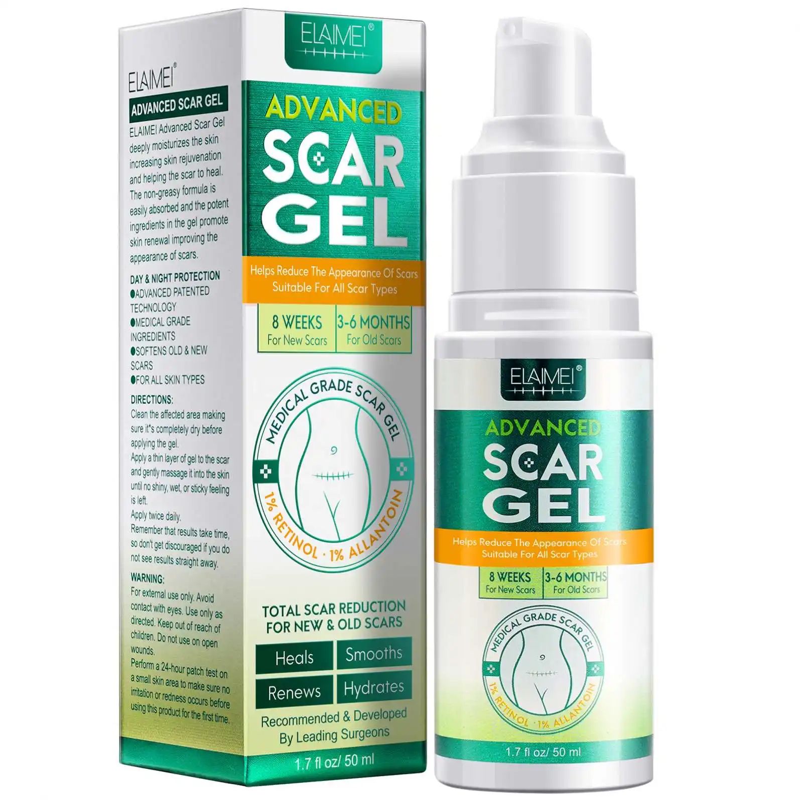 Advanced silicone scar gel, medical grade scar removal gel