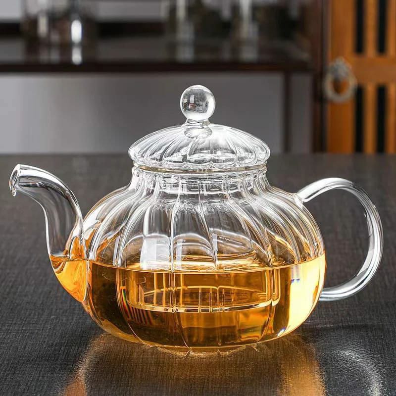 🥳🫒 UNBEATABLE DEALS 🌿 🍒Stripped High Borosilicate Glass Tea/Coffee Pot with Stainless Steel Infuser - Brew in Style! Elevate your tea or coffee experience with our Stripped High Borosilicate Glas