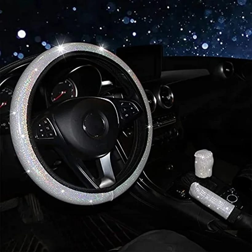 💎 RESTOCKED ‼️‼️ LUXURY DIAMOND CRYSTAL CAR STEERING WHEEL COVER 💎✨ Upgrade Your Ride with a Touch of Elegance & Comfort! ✨