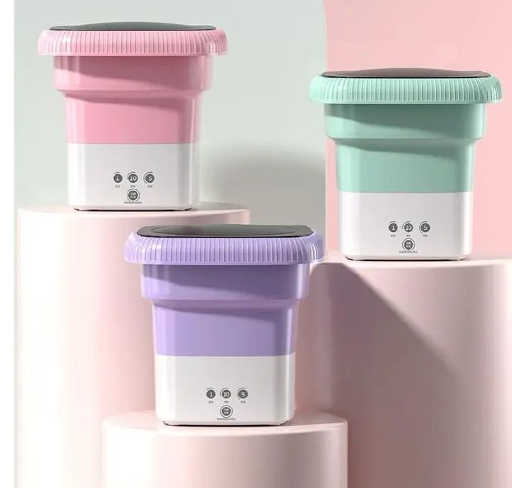 NEW ARRIVALS 🎊 🛬 Washing Machine Portable, Foldable Spin Dryer For Camping, Travel, Small Spaces, Portable washing machine with 1 button operation, long press on the key for two seconds to start or