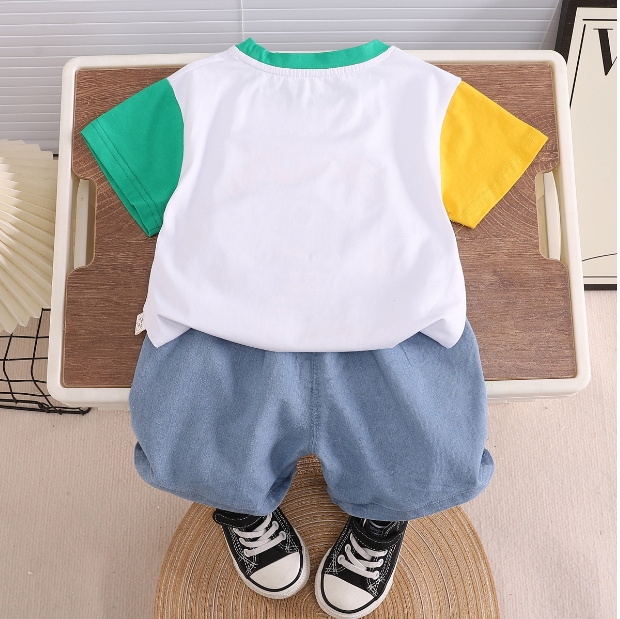 Toddler Baby Boys Tie-Dye Outfits Short Sleeve T-Shirt Tops and Short Pants 2Pcs Summer Cotton Clothes Set