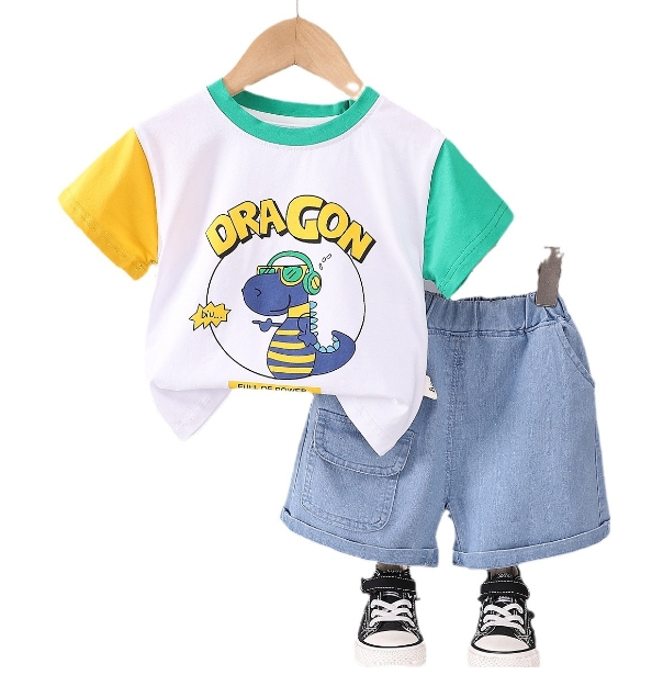 Toddler Baby Boys Tie-Dye Outfits Short Sleeve T-Shirt Tops and Short Pants 2Pcs Summer Cotton Clothes Set