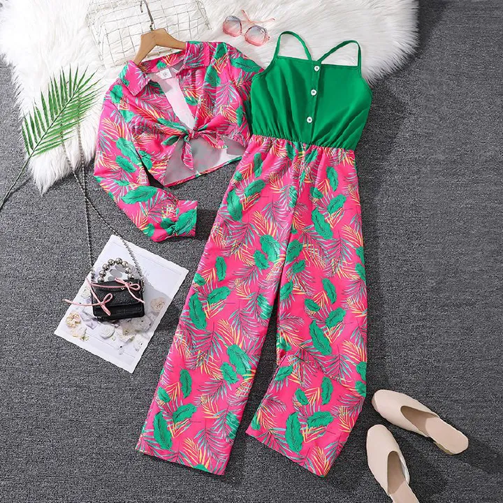 Wholesale Children Clothing Boutique Summer Girl Teenage 10 Year Kids Girls Clothing Set For 12 Years Old