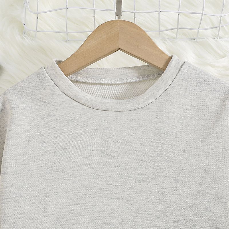 Factory Wholesale Toddler Little Girls Clothing Sets Long Sleeve Short Top Pullover Sweatshirt+pants Casual Kids Outfits