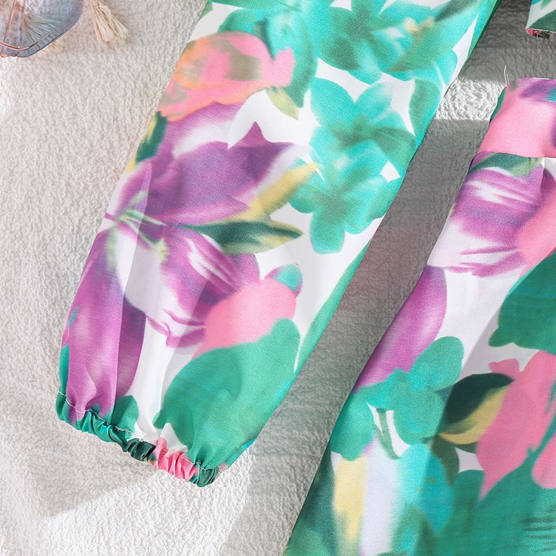 spring autumn teenager princess dresses big girls floral print casual dress