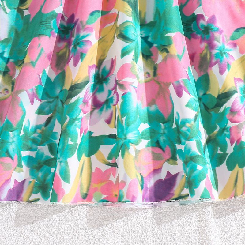 spring autumn teenager princess dresses big girls floral print casual dress