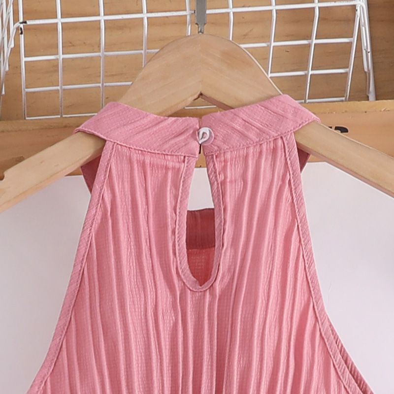 8-12 years kids wholesale clothes European and American new halter sleeveless top+wide leg pants girls suit 2pcs clothing set