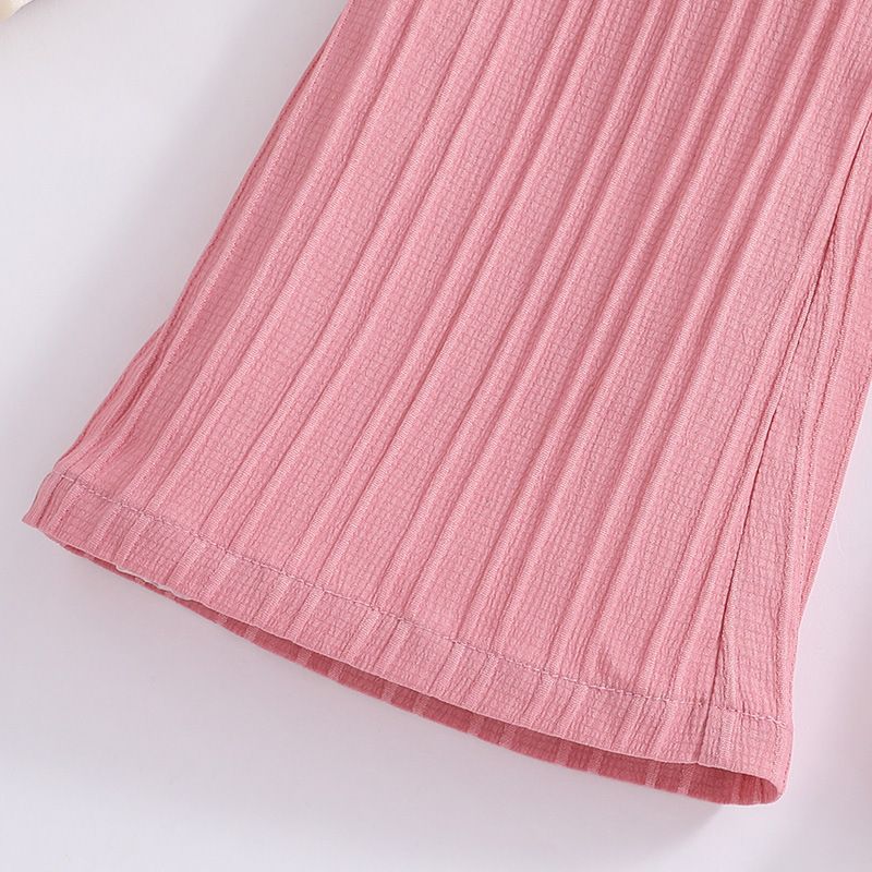 8-12 years kids wholesale clothes European and American new halter sleeveless top+wide leg pants girls suit 2pcs clothing set