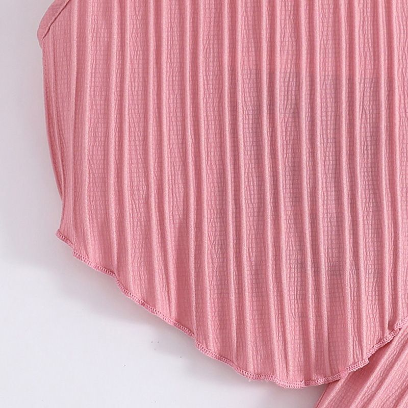 8-12 years kids wholesale clothes European and American new halter sleeveless top+wide leg pants girls suit 2pcs clothing set