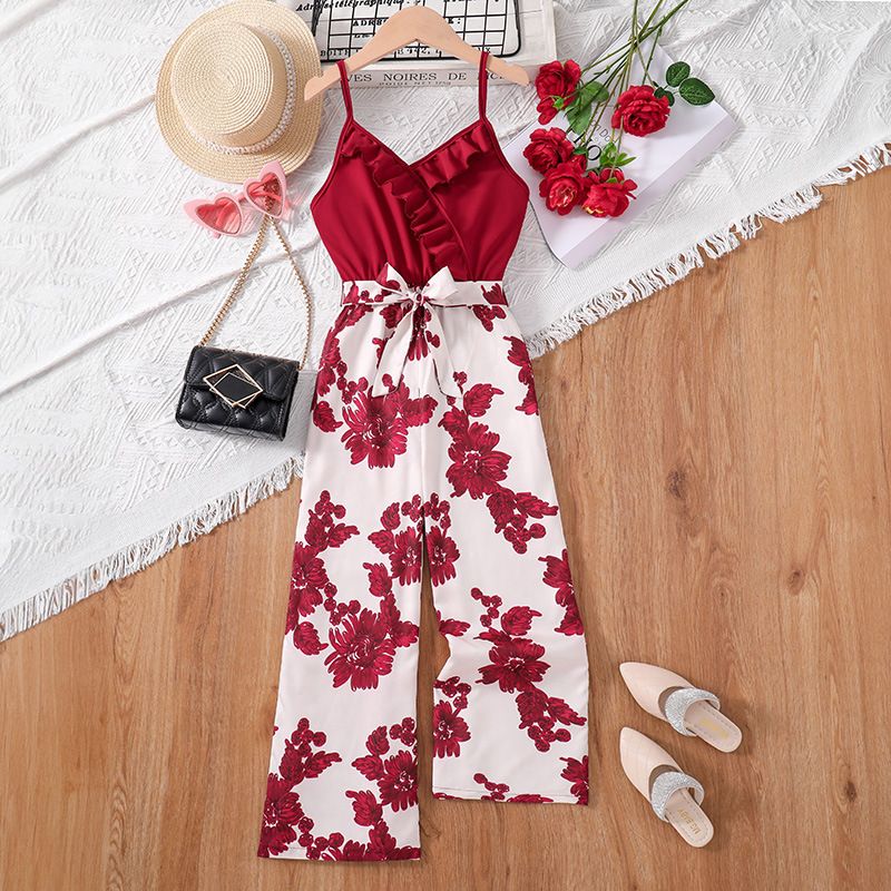 factory hot sell children casual cotton wear teenagers long pants baby girl's clothing kids summer clothes girls jumpsuits