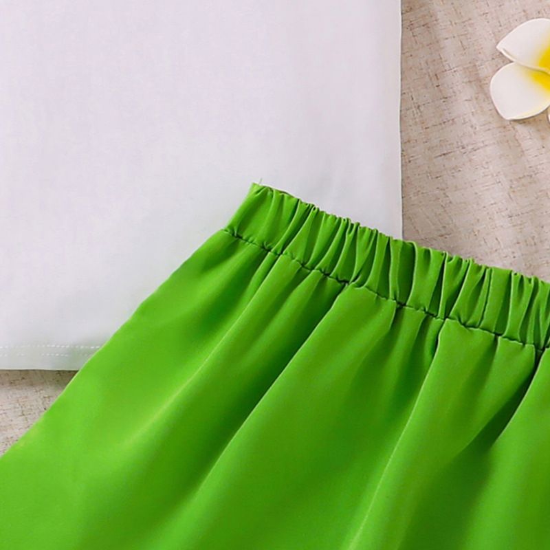 Summer Big Children Suit 2pcs T-shirt and Skirt 2pcs Floral Teenagers Girls Clothes Sets