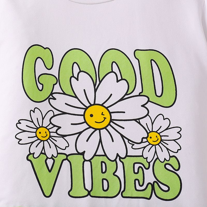 Summer Big Children Suit 2pcs T-shirt and Skirt 2pcs Floral Teenagers Girls Clothes Sets