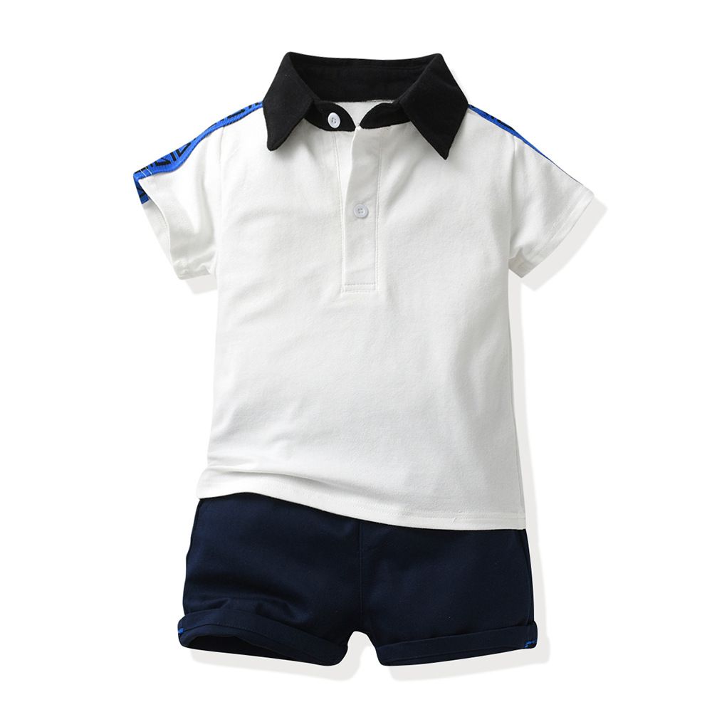 Summer Children's Clothing Short Sleeved Boys' Romper Shorts 2-piece Set Of Cotton Baby Suits
