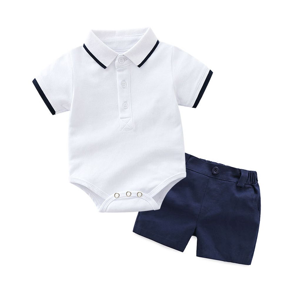 Summer Children's Clothing Short Sleeved Boys' Romper Shorts 2-piece Set Of Cotton Baby Suits