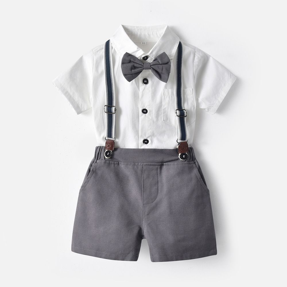 Summer Children's Clothing Short Sleeved Boys' Romper Shorts 2-piece Set Of Cotton Baby Suits