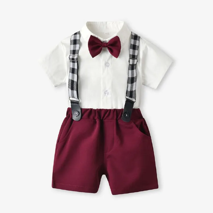 Summer Children's Clothing Short Sleeved Boys' Romper Shorts 2-piece Set Of Cotton Baby Suits