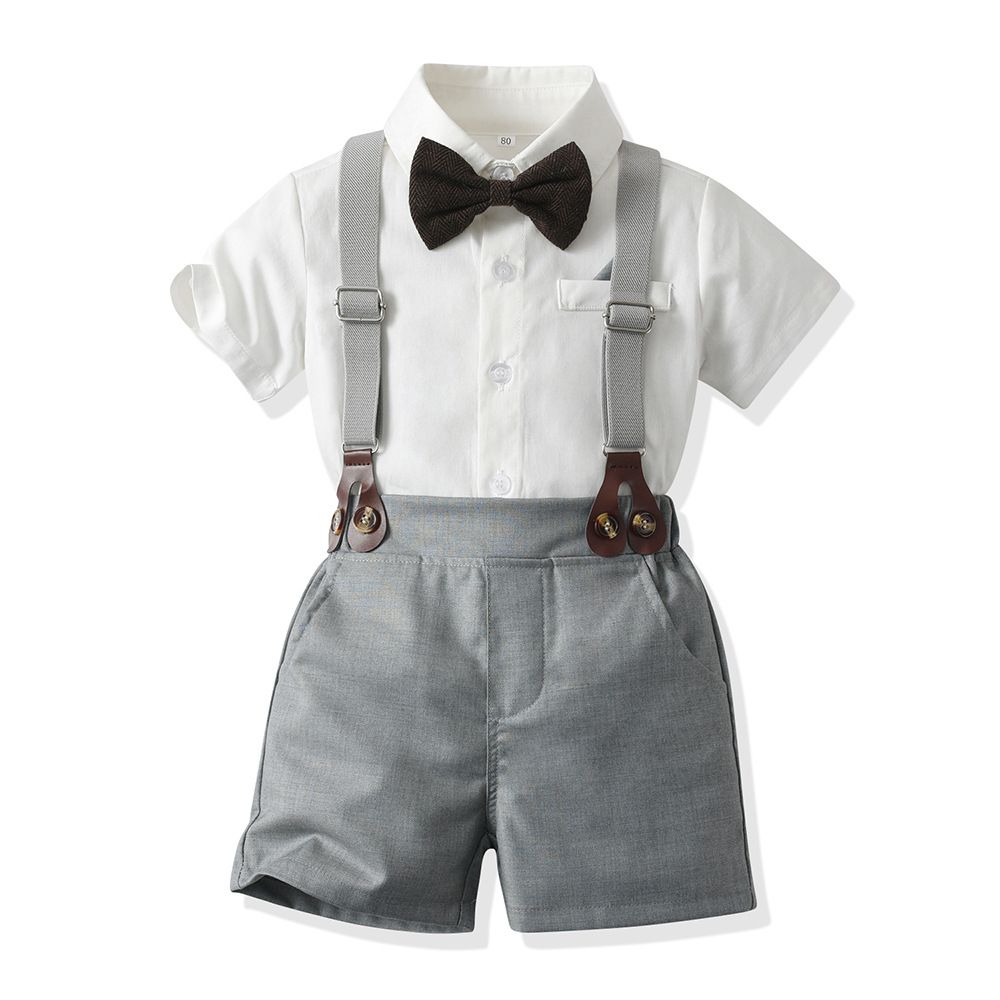 Summer Children's Clothing Short Sleeved Boys' Romper Shorts 2-piece Set Of Cotton Baby Suits