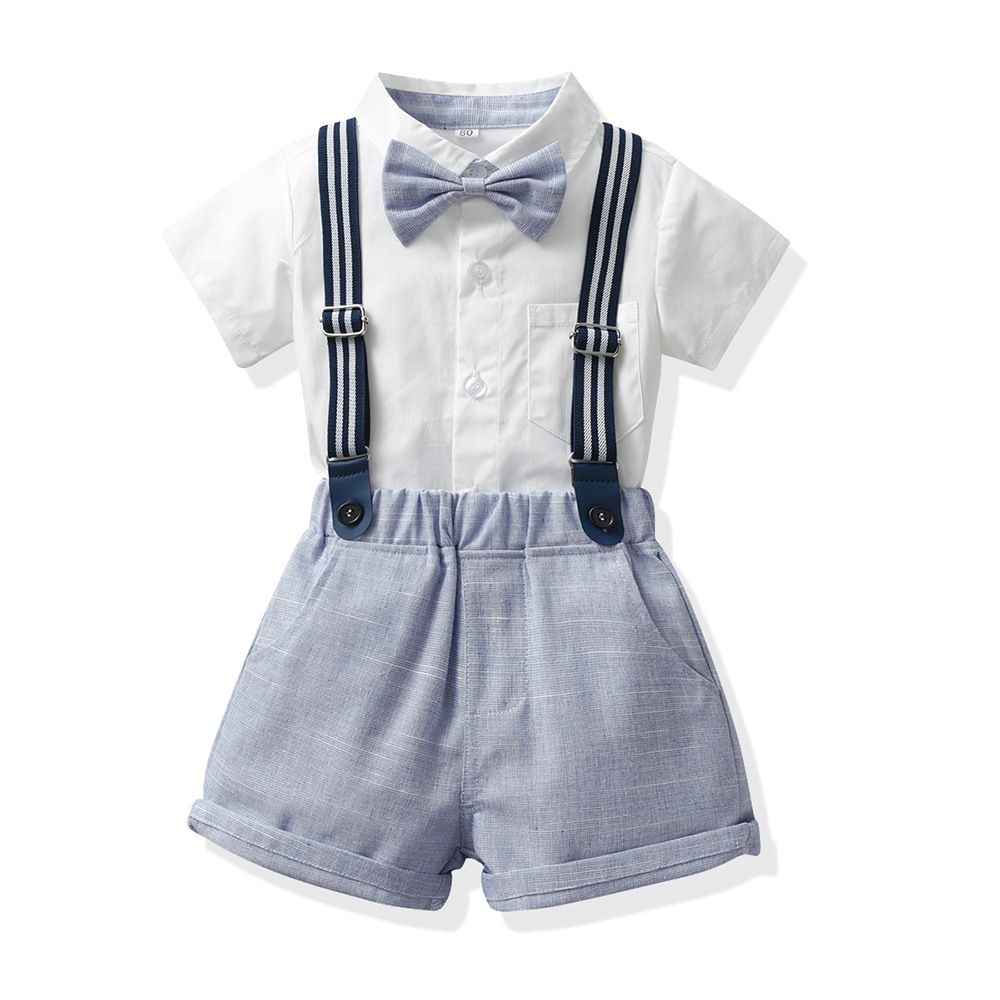 Summer Children's Clothing Short Sleeved Boys' Romper Shorts 2-piece Set Of Cotton Baby Suits