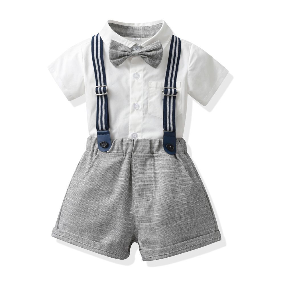Summer Children's Clothing Short Sleeved Boys' Romper Shorts 2-piece Set Of Cotton Baby Suits