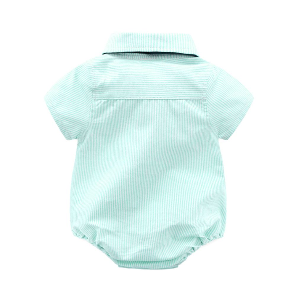 Summer toddler baby boys formal shirts rompers shorts clothes kids bow tie gentleman suit infant overalls baby boy clothing set