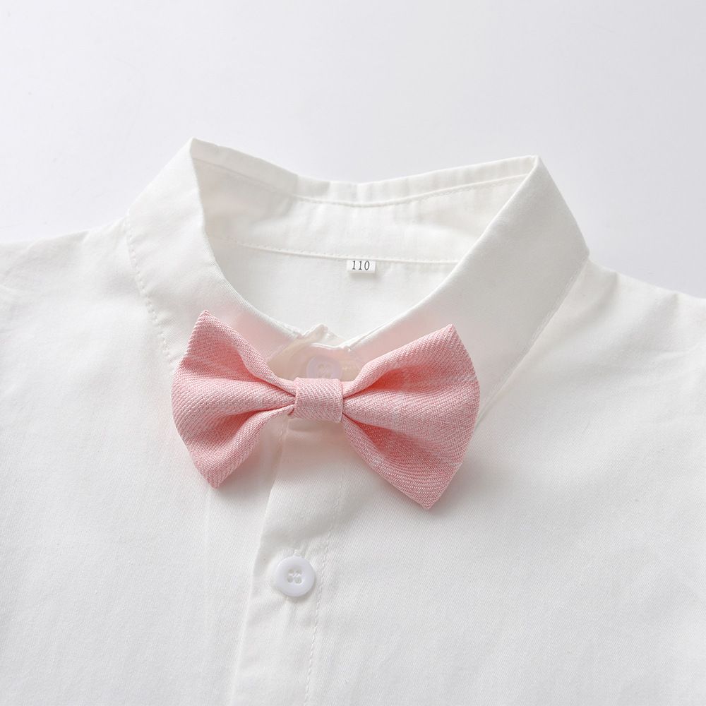 Autumn Baby Boy Gentleman Suit White Shirt with Bow Tie+Striped Vest+Trousers 3Pcs Formal Kids Clothes