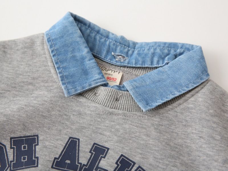 1-7 Years Crewneck Kids Boys Hoodies Sweatshirt For Boy new children's lapel stitching sweatshirt wholesale