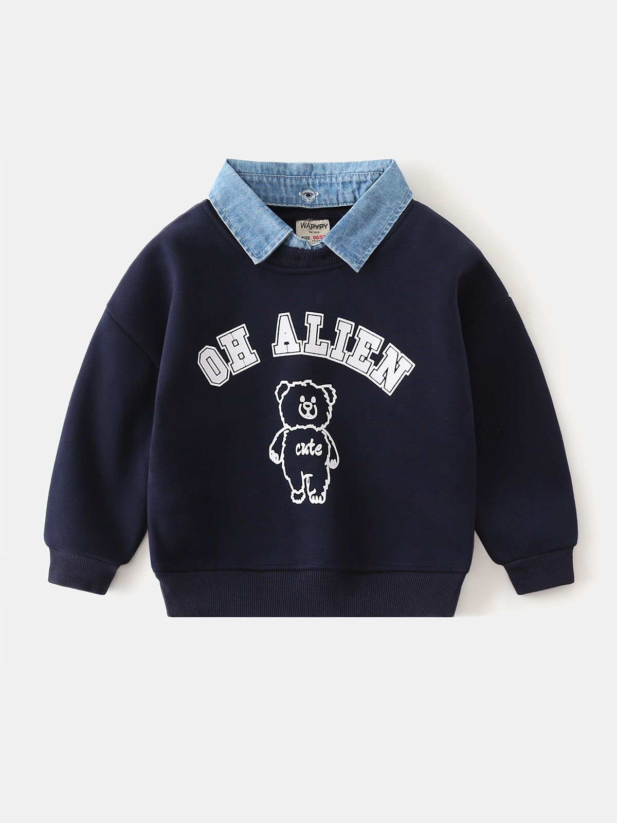 1-7 Years Crewneck Kids Boys Hoodies Sweatshirt For Boy new children's lapel stitching sweatshirt wholesale