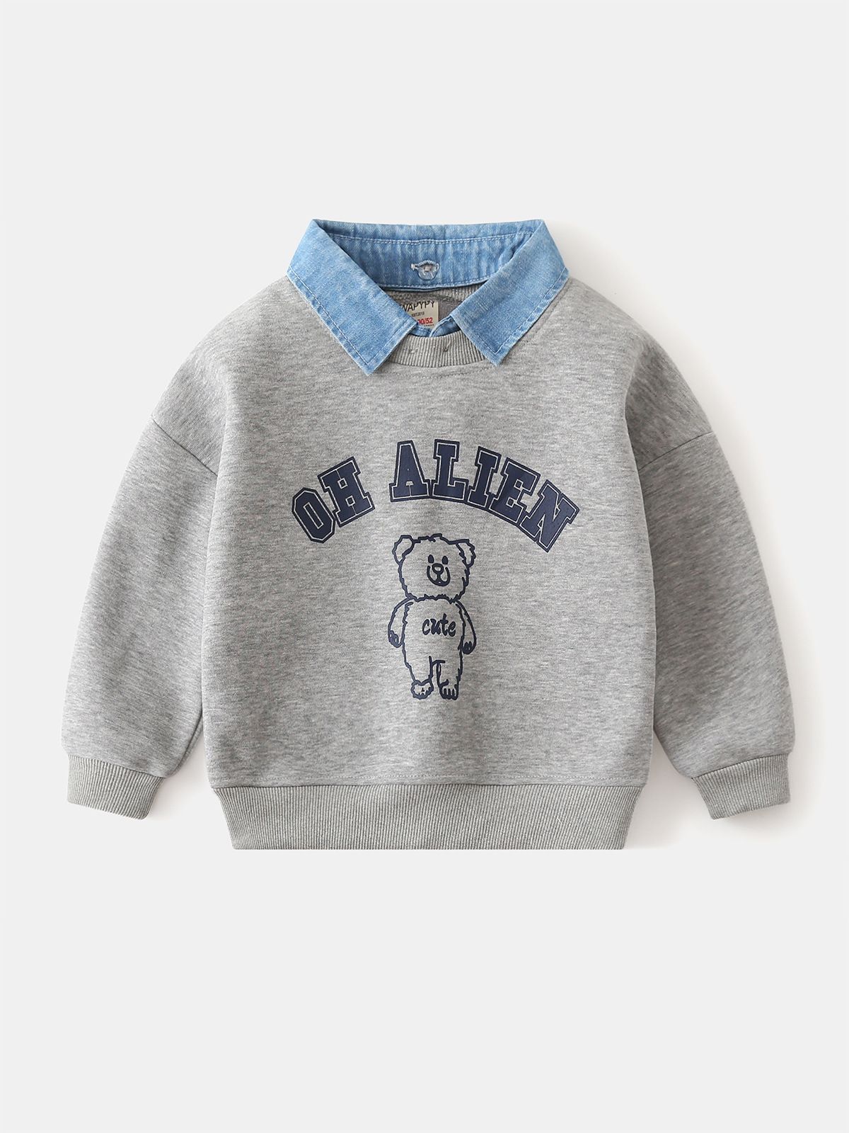 1-7 Years Crewneck Kids Boys Hoodies Sweatshirt For Boy new children's lapel stitching sweatshirt wholesale