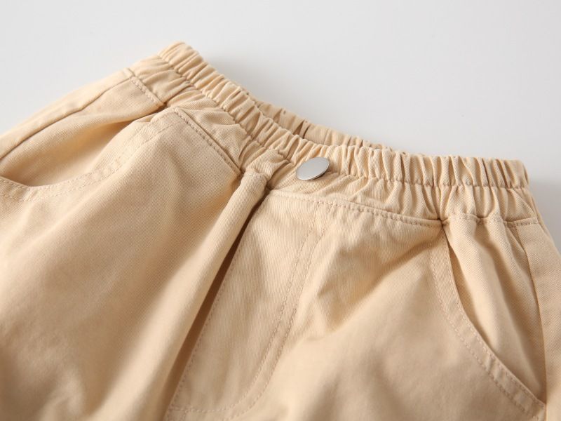 New Spring Autumn Streetwear Casual Solid Elastic Waist Boys Cargo Pants