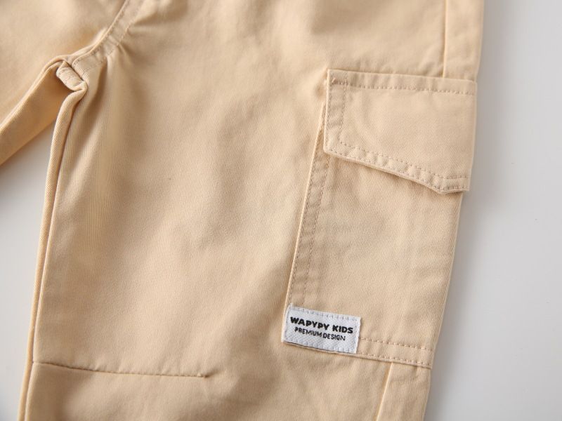 New Spring Autumn Streetwear Casual Solid Elastic Waist Boys Cargo Pants