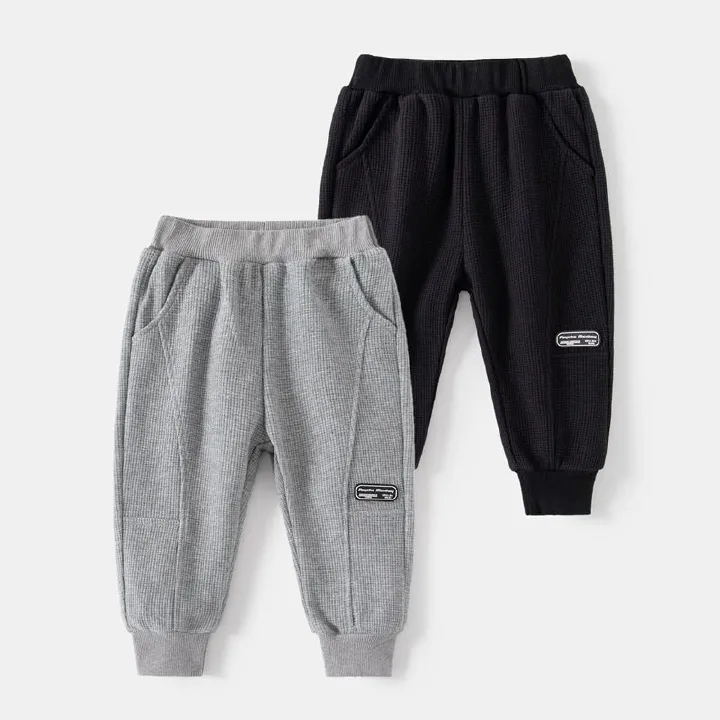 Baby fashion casual pants boy's sweatpants with fleece stylish baggy sweatpants
