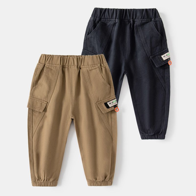 China factory high quality children's trousers toddler kids 1-8 years old boys solid long pants wholesale