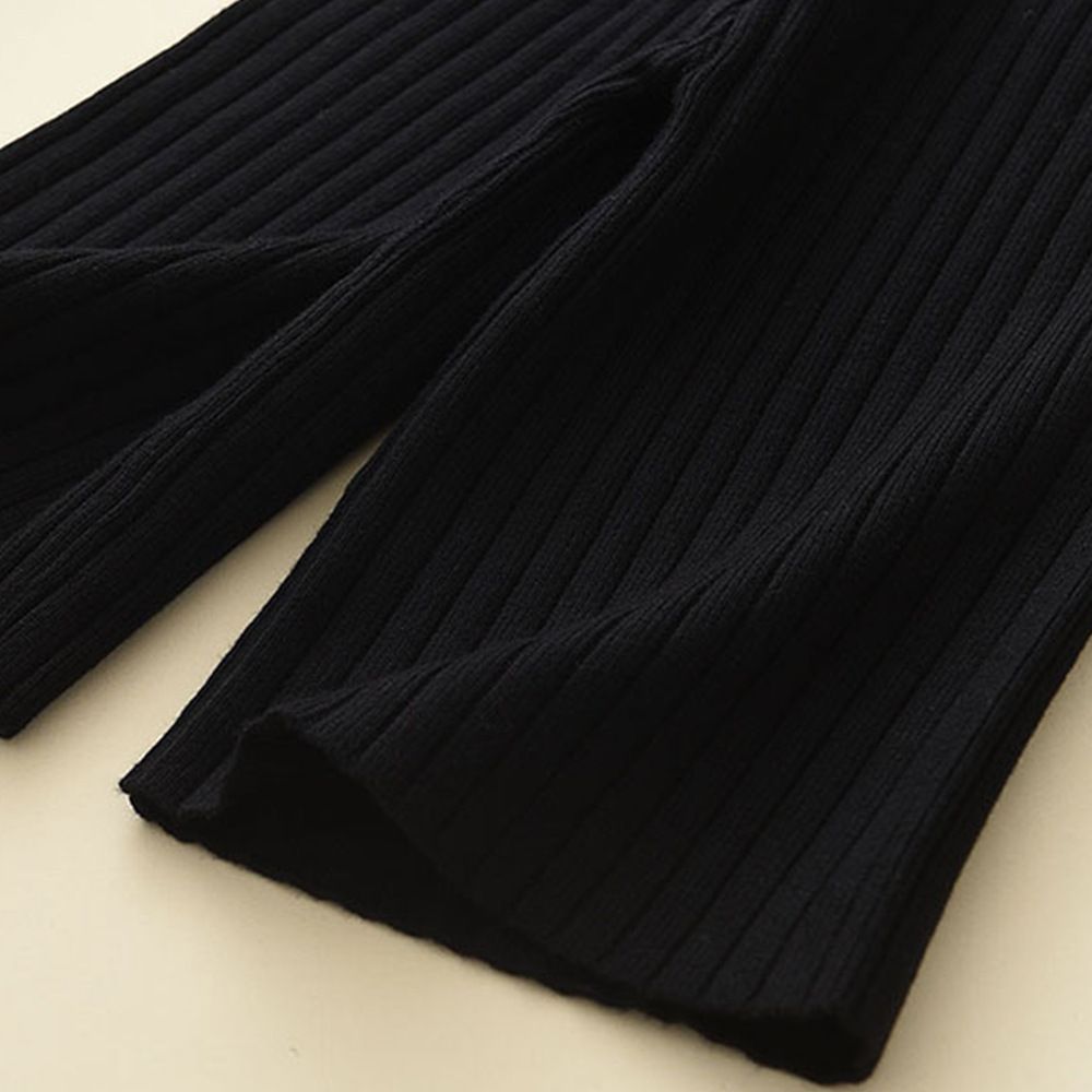 Fashion Luxury Knitted Bow Cardigan Black Trousers 2pcs Baby Clothing Set Sweet Girls Clothing Sweater Kids Winter Clothing