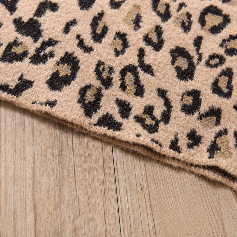 Casual Baby Girls Leopard Sweater Skirt Two Piece Set Woollen Set Long Sleeve Kids Clothes Knit Top Coat Children's Clothing