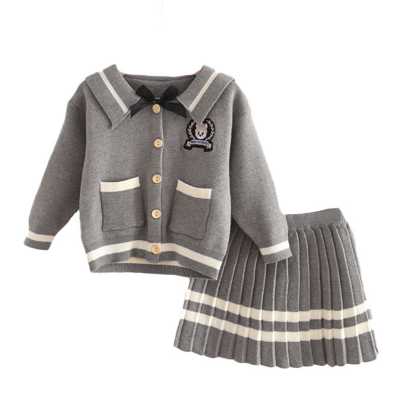Paleo Boutique Toddler Baby Dress Clothes Long Sleeve Knit Sweater Set Fall Winter Outfits Kids Girls Clothing Sets