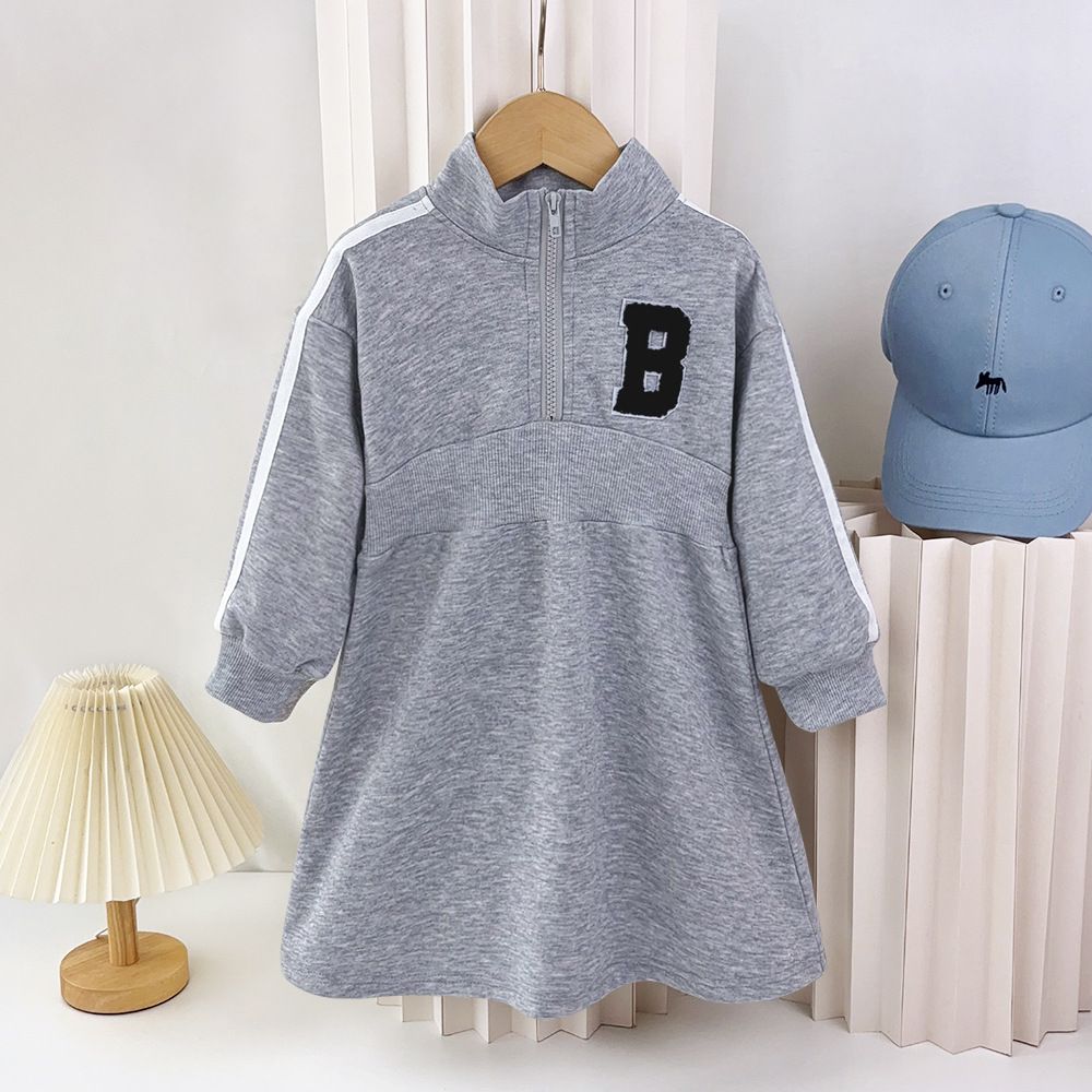 New Arrival Summer Baby Girls Long Sleeve Polo Dresses High Quality Wholesale Pure Cotton Kids Girls Clothing Sweatshirt Dress