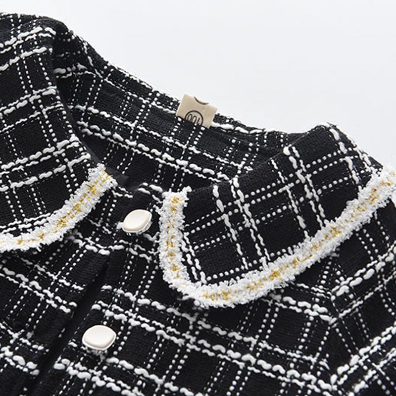 baby girls dresses princess new winter autumn elegant plaid coats with lace dress 2pcs suits clothes for kids