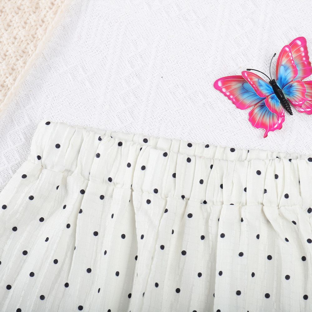 new korean summer kids clothes set baby girl polka dot printed shirt pants 2pcs outfit