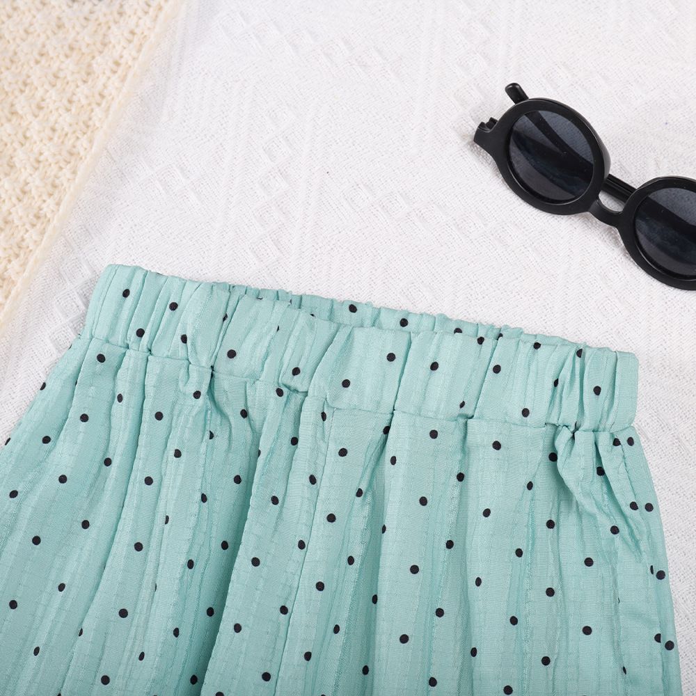 new korean summer kids clothes set baby girl polka dot printed shirt pants 2pcs outfit